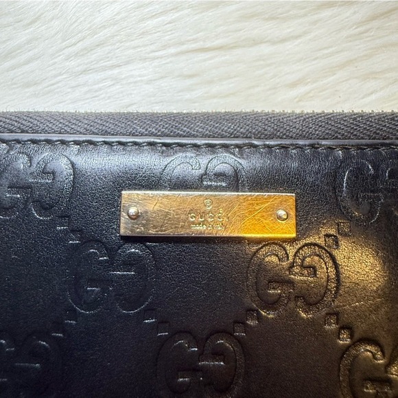 Authentic Gucci Black Guccissima Leather Zip Around Wallet black leather - Picture 2 of 7